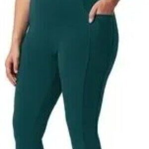 Mondetta High-Rise Ribbed Panel leggings Dark Green Medium